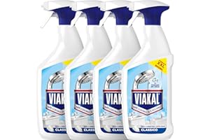 ANTIKAL Viakal Classico Spray Per Rimuovere Fino Al 100% Di Calcare Con Tecnologia Anti-gocce, 4x800ml