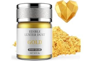 Essbarer Glitzer Gold 8g, Waysroma Lebensmittel Glitzer für Getränke Lebensmittel Glitzerpulver Metallisch für Schokolade, Erdbeeren, Cupcakes, Osterkuchen, Fondant, Getränken, Pralinen