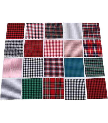 Tatuo 30 Pezzi 10 x 10 Pollici Tessuto di Cotone a Quadri Stoffa in Cotone Floreale Tessuto Quadrato Patchwork Cucito Trapuntato Stampato di Fiori Scampoli Assortiti a Quadretti per DIY(Classico