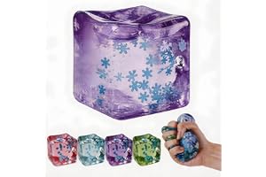 Fidget Squishy Toys Stress Cube 5cm–Slow Rising Ice Cube Squeeze Sensory Balls for Anxiety Relief, Autism. Perfect for Kids Adults.Classroom Prizes Party Favors (Purple, 5CM)