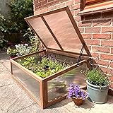 GardenAddict Greenhouse Wooden Cold Frame Greenhouse, Mini Greenhouse, Polycarbonate Greenhouse Planter, Small Wooden Greenho