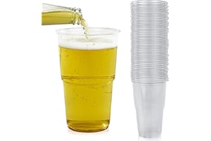 AllBags® Kubki do picia Kubki do piwa Plastikowe kubki Jednorazowe kubki z tworzywa sztucznego PP (polipropylen), przezroczyste przezroczysty kubek plastikowy kubek do piwa