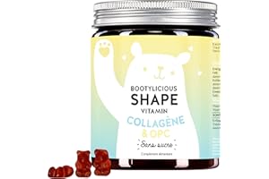 Belles courbes, peau ferme et tissu conjonctif fort - oursons gélifiés avec collagène hautement dosé et OPC - Shape Gummies sans sucre - 60 gummies - Bootylicious Shape Vitamins - Bears with Benefits