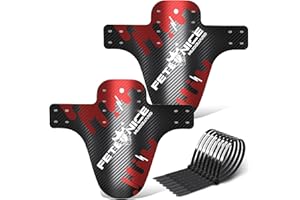 FETESNICE 2 Piezas de Fibra de Carbono Textura MTB Bicicleta Guardabarros Delantero Trasero DH Ciclismo 24/26/27,5/29 Mountain Bike Guardabarros