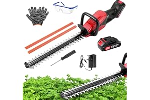 WZTO Hedge Trimmer Cordless, 21V Cordless Hedge Trimmers with Battery and Charger, Electric Hedge Cutter, 50cm Cutting Length, Dual Action Blade, Battery Hedge Trimmers Garden Strimmer for Shrubs Trimming