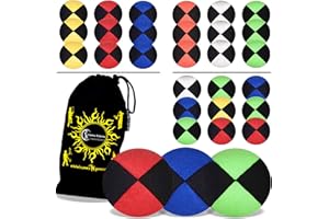 FLAMES 'N GAMES 3x Pro Thud Juggling Balls (Deluxe-SUEDE) Professional Juggling Balls Set of 3 + Travel Bag! (Orange)