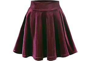 Urban GoCo Donna Vintage Svasata Mini Gonna da Pattinatrice Versatile Elastica di Velluto Gonna