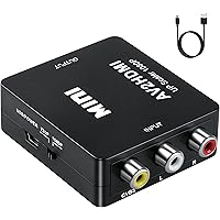 SZJUNXIAO - Adattatore da Mini AV RCA CVBS a HDMI Video Audio Convertitori 1080P 720, Supporta PAL/NTSC con USB Cavo per PC/W