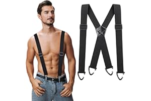 Kiiwah Hidden Braces Suspender for Men Under Clothes with 3 Snap Loop, Adjustable Trouser Braces (1.48" Wide)