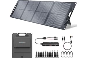 ECOSONIQUE TECHNOLOGY Ecosonique 100W SolarPanel mit Abnehmbarem Power Hub, 22V MC-4/12V DC/USB-A und USB-C Solar Ladegerät mit Ständer, ETFE und Griff Solarpanel Camping