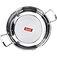 Sumeet Stainless Steel Induction Bottom (Encapsulated Bottom) Induction & Gas Stove Friendly Kadhai Size No.12 (1.9 Liter)