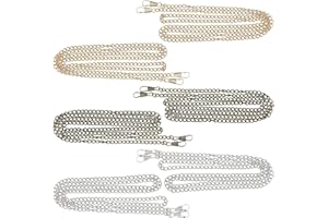 Handbag Chain Strap,Forreen 6 Pieces 120cm Purse Chain Metal DIY Bag Replacement Chains with Sturdy Buckles Bag Making Decoration Accessories for Handbag Purse Crossbody Shoulder Bag