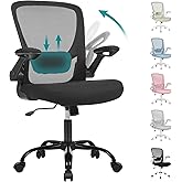 SONGMICS ofis koltuğu, masa sandalyesi, file kaplamalı d&ouml;ner sandalye, ergonomik, yastıklı bel desteği, sallanma fonksiyonu, 