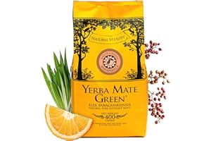 Yerba Mate Green 'Sarsaparilla' Brasilianischer Mate-Tee 400g | Süß und Erfrischend Mate Tee | mit Sarsaparillablätter, Zitronengras | Hohe Qualität | Stark anregender MateTee | Orangenschalen|