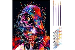 TONZOM Dipingere con i Numeri 40 cm x 50 cm Tela DIY Dipinto ad Olio per Adulti e Bambini Soldato di Star Wars A Senza Cornice