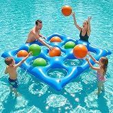 Luxfero Set of Pool Games, Tic-TAC-Toe for Pool with 10 Inflatable Balls, Set of Three in Inflatable Stripe for Children and