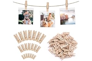 guangyuan 150 Pezzi Mollettine Legno Piccole 2,5/3/3,5 cm Mollette Legno Piccole Mini Mollette in Legno Decorative per Natale, Matrimonio, Festa, Appendere Foto