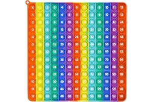 TISVY Multiplication Pop It Number Table Game Fidget Math Toy for Teachers Student, Stress Relieving Learning Game Toy to Create Kinds of Math Manipulative, Math Pop It 12x12,C
