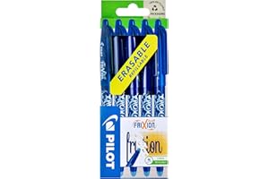 PILOT Pen Frixion - Bolígrafo roller borrable, Negro, color azul 5 piezas (224300503)