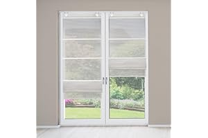 ‎CLEVER-KAUF-24 Magnetrollo Bambusoptik Taupe inkl. Haken | Raffrollo mit Magnetraffung | Gardine ohne Bohren Montage direkt am Fenster | (B 80x H 210cm)