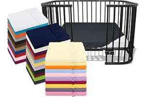 ‎EMILY´S CHECK Emily´s Check Kinder Jersey Spannbetttuch für Lauf- und Krabbelgitter 1476.2098, ca. 75 x 100 cm, anthrazit