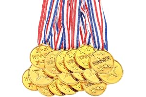 YONGERN 40 Pcs Gold Winners Medals with Award Medals for Kids Students Gymnastic Prizes Awards Sports Day Competitions Talent Show Spelling Bees Party