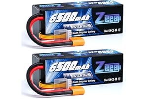 Zeee 4S Lipo Batterie 14,8V 120C 6500 mAh avec Prise XT90 RC Batterie Hardcase pour RC Voiture Camion réservoir Buggy Truggy RC Racing modèles (2 Paquets)