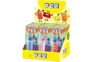 PEZ - PEZ Boîte Présentoir de 12 Blisters (1 distributeur + 1 recharge de bonbons) Stitch