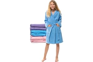 Twinzen Bata Niño y Niña Adolescente con Capucha, 100% Oeko Tex, Bata Niño Invierno Adolescente - Tejido Esponja Batin Niño y Niña de Baño Ultra Suave y Absorbente