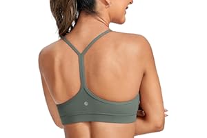CRZ YOGA Sujetador Deportivo Acolchado de bajo Impacto para Mujer Y Racer Back Spaghetti Straps Yoga Bra Tops