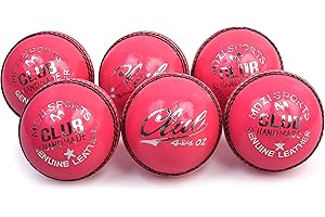 Mozi Sports® Junior Cricket Balls School Youth Leather Hard Balls Weight 4.75oz Pack Of 6