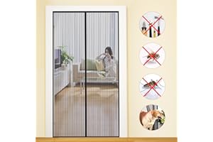 MYCARBON Magnetyczna moskitiera na okno przeciw komarom, muchom, owadom (120 x 230 cm, czarna)