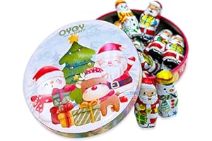 ‎OYOY OYOY Geschenkbox Weihnachten gefüllt mit Weihnachtsschokolade I kleine Keksdose Weihnachten mit 200g Schneemann und Weihnachtsmann Schokolade I Ideal für Nikolaus Geschenke als Adventskalender Füllung