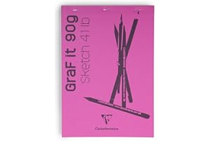 Clairefontaine GraF'iT 96680C - Bloc graf'iT 80 hojas blancas 21 x 29,7 cm 90 g, tapa rosa