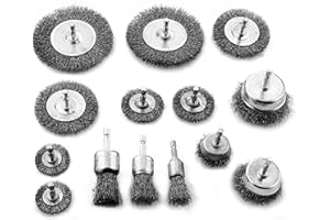 HAOYULUO 14 Pièces Brosse Métallique pour Perceuse,6mm Tige Hexagonale Brosse Metal,Pour le polissage, le ponçage, le décalaminage et l'ébarbage