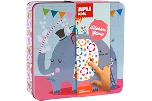 APLI Kids 14534 - Jeu créatif Éléphant avec gommettes géométriques, activité manuelle pour enfants, favorise motricité et concentration - Dès 3 ans