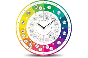 Cander Berlin MNU 11930 A zegar ścienny dla dzieci, bezgłośny, magnetyczne zdjęcia, 30 cm, do pokoju dziecięcego, przebieg dzienny, analogowy, bez odgłosów tykania, dla dziewcząt i chłopców