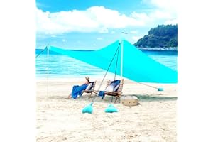 ABXMAS Portable Beach Tent with 2 Poles, Beach Sun Tent for Sun Protection, Sun Canopy for Beach Garden Camping Patio 215X200cm