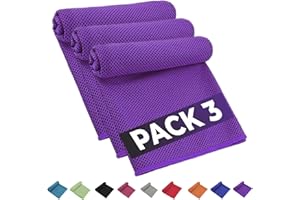 BRIOZE Toallas Gimnasio con Tecnología de Enfriamiento, Toalla Gimnasio Hombre y Mujer, Toalla Fria Microfibra, Toalla Yoga y Fitness, Gym Towel (Morado)
