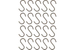 Gedotec Universal S-Haken Metall Kleiderhaken für Küchen-Utensilien - Tücher - Kleidung | Metall-Haken für Kleider-Schrank | Edelstahl-Optik | für 16 mm Rohr-Ø | 20 Stück - Aufhängung für Relingstange