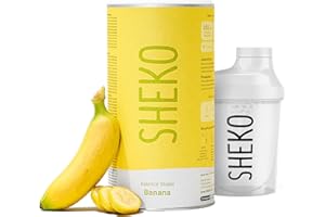 ‎SHEKO SHEKO Balance Shake Banane + Shaker - 21 Cremige Mahlzeitenersatz Shakes zum Abnehmen - Proteinreich, Glutenfrei & Natürlicher Geschmack - Abnehmen Shake