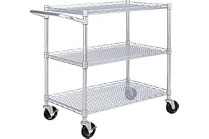 Seville Classics Professionnel Chariot avec 3 étagères, 86,4 x 45,7 x 85,1 cm galvanisé