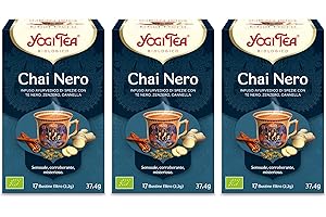 Yogi Tea - Chai Nero Bio - Infuso Ayurvedico - Miscela di tè Nero, Zenzero, Cannella - Confezione da 3x17 bustine (51 bustine in totale)