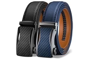 KEMISANT Ceinture Homme 2 Pièces, Ceinture Automatique Cuir Hommes Largeur 35mm,Cadeau Box Taille Ajustable