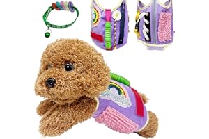 HEYSHAPEING Fidget Dog Blanket for Elderly with Dementia Sensory Blanket for Alzheimer's, Autism, and Anxiety Relief Therapeutic Fidget Toys Arm Pillow for Seniors