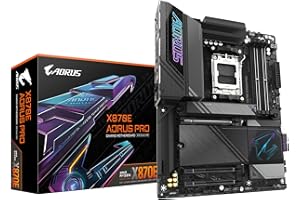 GIGABYTE X870E AORUS PRO Motherboard - Supports AMD Ryzen 9000 CPUs, 16+2+2 Phases Digital VRM, up to 8000MHz DDR5 (OC), 3xPCIe 5.0,Wi-Fi 7, 2.5GbE LAN, USB 4
