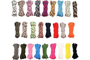 GUKASXI 26 Colors Paracord Bracelet Rope 10 Feet 4mm Parachute Cord Paracord Cord 550 7 Strand DIY Manual Braiding for Outdoor Survival Rope, Lanyards, Keychain, Dog Collar, Carabiner Climbing, DIY Crafting