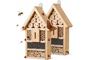 Relaxdays insektshotell, byggsats, 2-pack, trä/bambu, natur