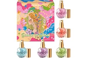 BEAUTY4BRITAIN Body Mist Set for Girls Scents of Wishes - 5 Diamond-Shaped Glass Bottles Gold-Toned Finish 5 Exquisite Scents: Berries, Fruits, Citrus, Tropical Vibes,Floral; Fragrance Experience with Premium Design