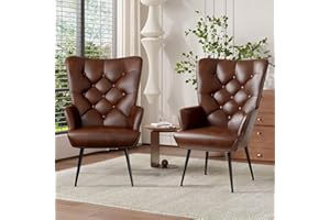 ‎HAWTHYHOME Hawthyhome 2er-Set eleganter Sessel polsterstuhl Ohnzimmer Sessel Schminktisch Stuhl mit Metall Beinen fürs Wohnzimmer/Schlafzimmer Bis 150 KG belastbar Braun